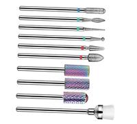 Cabilock 10Pcs Tungsten Carbide Nail Drill Bits Manicure Grinding Heads for Natural and Artificial Nails Lightweight Accessories for Precision