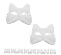 Cabilock 10pcs White Blank Fox Masks for DIY Paper Animal Coloring Masks for Arts Crafts Halloween Costumes Interactive Learning Creative Projects