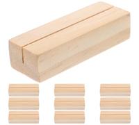 Cabilock 10pcs Wooden Card Holder Stands for Business Cards and Notes, Creative Sturdy Picture Holder Stands with Smooth Placement, for Meeting Room and Classroom Desk Organizers