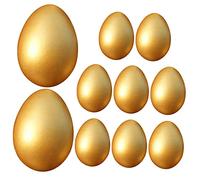 Cabilock 10pcs Wooden Easter Golden Eggs for Painting and Drawing DIY Craft Decorations for Home Party and Festival Display Unfinished Wood Artware Ornaments for Adults