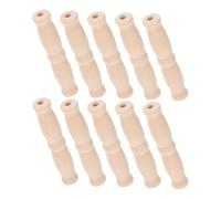 Cabilock 10pcs Wooden Handle Bucket Replacement Grip Heavy Duty Polished Carrying Handles for Water Paint Storage Pails Comfortable Ergonomic Design for Home Outdoor Picnic Shopping Use