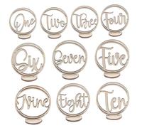 Cabilock 10pcs Wooden Table Numbers with Base Smooth Surface Table Number Signs for Weddings Banquets Restaurant Use Fine Craftsmanship Appropriate for Easy Visibility