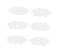 Cabilock 12 Pcs Christmas Snowflake Shape Coasters Heat Insulation Cup Mats Creative Household Drink Placemats White for Tea Wine Cups Party Table Decor