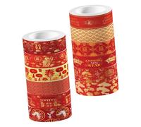 Cabilock 12 Rolls Chinese Year Washi Tape Transparent Self-adhesive Decorative Paper Tapes for DIY Scrapbooking Journals Planners Crafting Dragon Year Design