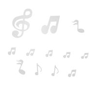 Cabilock 12pcs 3D Silver Mirror Music Note Wall Stickers for Classroom Music Room Decor Acrylic Musical Instrument Decals for Room Studio Wall Mirror Design