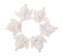 Cabilock 12pcs Baroque Gold Angel Wing Charms for Jewelry Making DIY Accessories, Miniature Resin Pendants for Crafting and Keychain Decoration, Retro Style DIY Craft Materials