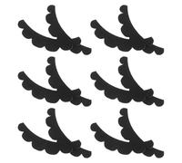 Cabilock 12pcs Black Self Adhesive Fake Mustache for Men Made of Non-woven Fabric with Easy Application, Novelty Scalloped False Mustache for Halloween Costume, Masquerade Party and Cosplay