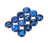 Cabilock 12pcs Blue Glass Refrigerator Magnets Set with Zodiac round Magnet Stickers, Easy to Fix and Not Easy to Come, for Fridge or Whiteboard Decoration and Holding Notes