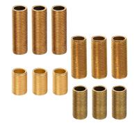 Cabilock 12pcs Brass Threaded Lamp Hardware Hollow Thread Lamp Pipe Nipples M10x15 Versatile Application for Commercial Settings and DIY Project