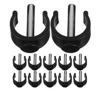 Cabilock 12pcs C-Shape Walker C Clips and Non-Slip Cane Pin Locks Made of Abs and Steel for Daily Walking Assistance and Travel Mobility Stick Holder Accessories
