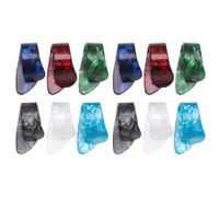 Cabilock 12pcs Celluloid Guitar Thumb Finger Picks for Bass Acoustic Guitar Ultra-thin Nail Plectrums Standard for Finger Protection Includes Colors Red White Black Light Blue Dark Blue