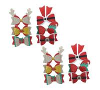 Cabilock 12pcs Christmas Hair Clips Glitter Bow Hairpins for Women Felt Bowknot Alligator Clips Secure Fit Holiday Hair Accessories for Xmas Party and Year Celebration