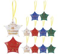 Cabilock 12pcs Christmas Tree Ornaments Candy Boxes Set, Small Paper Xmas Candy Boxes in White, Red, Green, Blue for Holiday Packaging and Festive Decoration