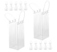 Cabilock 12pcs Clear Bags with Handles Reusable Tote for Party Favors Candy Jewelry Small Packaging with Snap Closure