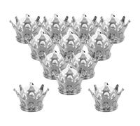 Cabilock 12pcs Crown Shape Candy Boxes with Large Capacity Silver Plastic Decorative Candy Holders for Princess Birthday Party and Banquets Multifunctional Elegant