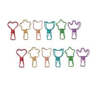 Cabilock 12pcs Decorative Paper Clips Hollow Document Clamp Metal Paper Bookmark Clip Cute Bear Flower Heart Star Cat Moon Shapes, Versatile Use and Resistant to Deformation for Office