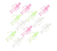 Cabilock 12pcs Fluorescent Skeleton Glow the Dark Halloween Decorations Skeleton Figures for Haunted House Party Favors and Festive Home Decor Random Color