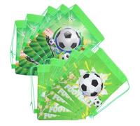 Cabilock 12Pcs Football Drawstring Backpack Non Woven Fabric Sports Bags for Birthday Party Favors Reusable Soccer Party Bags for Treats Snacks Storage for Boys
