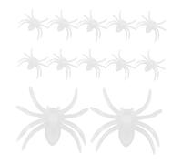Cabilock 12pcs Glow Dark Mini Spider Figurines Realistic Halloween Decorations Lightweight Plastic Spooky Ornaments for Office Garden Party DIY Night Light
