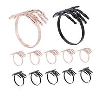 Cabilock 12pcs Halloween Ghost Hand Napkin Rings Set, Reusable Ferroalloy Skeleton Claw Buckles, 3d Spooky Napkin Holders for Parties and Home Gatherings, for Halloween Decor