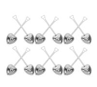 Cabilock 12pcs Heart Shape Stainless Steel Tea Infusers Cute Grip Tea Strainers for Loose Leaf Teacups Design for for Friends