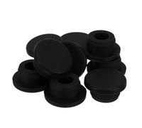 Cabilock 12Pcs Heat Resistant Silicone Tube Caps for 1 Inch Inner Diameter Pipes - Black Round Silicone Sealing Plugs with Waterproof Hole Closure for Industrial and Laboratory Use