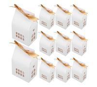 Cabilock 12pcs Hollow House Shape Candy Box Wedding Favor Boxes Paper Candy Containers for Party Christmas Eve Birthday Packaging