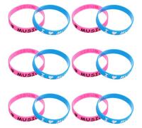 Cabilock 12pcs I Love Music Bracelets Stretch Bands for Rock Music and Electronic Music Festivals