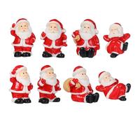Cabilock 12pcs Lovely Santa Claus Statue Ornament, Mini Christmas Santa Figure Bulk Ornament Micro Landscape Decorations Resin Christmas Ornaments for Xmas Party Supplies