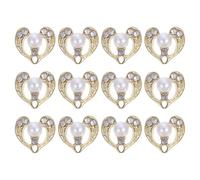 Cabilock 12Pcs Metal Nail Art Decorations, 3D Heart Shape Nail Studs for DIY Manicures, Rhinestones Gems for Beginners and Pro Salons