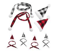 Cabilock 12pcs Mini Christmas Hats and Scarves Set for Crafts Lightweight Reusable Holiday Decorations for Tableware Wine Bottles Candy Holders for Xmas Party DIY