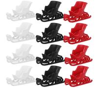 Cabilock 12Pcs Mini Christmas Sleigh Plastic Santa Sleigh Reindeer Car Model Ornaments for Tabletop Xmas Tree Decorations S