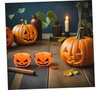 Cabilock 12pcs Mini Halloween Pumpkin Buckets with Comfortable Handles Lightweight Small Candy Containers for Trick-treat Party Favors and Festive Outdoor Fun Vibrant Orange Holiday Decor