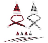 Cabilock 12pcs Mini Hat Mini Christmas Scarf Set Tiny Santa Hats for Crafts Small Christmas Tree Ornaments Decorations for DIY Snowman Doll Assorted Color