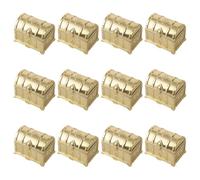 Cabilock 12pcs Mini Pirate Treasure Chest Candy Boxes, Vintage Golden Party Favour Boxes, Versatile Storage Solution and Organiser for Birthdays and Halloween