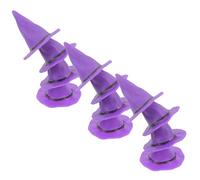 Cabilock 12pcs Mini Witch Hats Wine Bottle Caps Halloween Party Decoration Plastic Bright Multifunctional Doll Accessories and Festive Props