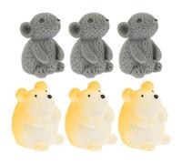 Cabilock 12Pcs Miniature Hamster and Mouse Resin Figurines, Mini Animal Models for Garden Décor and Photography, Small Collectible Animal Crafts for Home Decoration