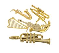 Cabilock 12Pcs Miniature Musical Instrument Ornaments Dollhouse Decorations Gold Tone Detailed Craftsmanship for Music Lovers and Holiday Displays