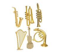 Cabilock 12Pcs Miniature Musical Instrument Ornaments Tiny Cello Saxophone and More for Dollhouse Decor Christmas Tree for Music Lovers