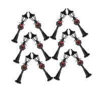 Cabilock 12pcs Miniature Street Lamps Dollhouse Garden Decor Scale Diy Pathway Post Lights Vintage Mini Lanterns for Fairy Christmas Village Scenes