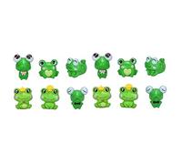 Cabilock 12pcs Mixed Style Plastic Frog Ornaments DIY Bonsai Micro Landscape Decor Scratch Resistant Plastic Art Crafts for Home Office Fairy Garden and Shelf Decoration