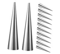 Cabilock 12pcs Non Stick Cream Horn Molds Stainless Steel Cone Shaped Croissant Baking Tools High Temperature Resistant Pastry Forms for Easy Demolding and Safe Baking