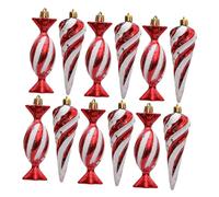 Cabilock 12pcs Peppermint Candy Ornaments Glitter Plastic Xmas Tree Decorations for Holiday Fun Candy Charms for Creative Play and