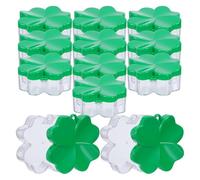 Cabilock 12pcs Plastic Fillable Baubles Four Leaf Clover Shamrock Ornaments Green Translucent Creative Lucky Space-saving Design for Saint Patrick's Day DIY Packing 2.95x2.76x1.18inch
