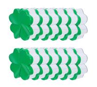 Cabilock 12pcs Plastic Fillable Ornament Holders Four Leaf Clover Baubles Hanging Design Space-saving Creative Lucky Decorations for Saint Patrick's Day Party Favors 2.95x2.76x1.18inch