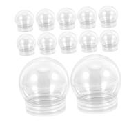 Cabilock 12pcs Plastic Globe Empty Water Globe DIY Fillable Ornament Ball for Christmas Winter Crafts Decoration