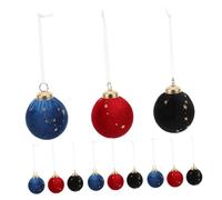 Cabilock 12pcs Plush Flocked Christmas Tree Baubles Colorful Holiday Ball Ornaments for Xmas Tree Wreath Garland Party Decorations with Quick Hang