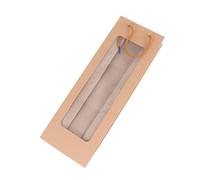 Cabilock 12pcs Red Tote Bag Wine Bottle Carrier Kraft Paper Christmas Favors Easy Carry Bag