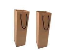 Cabilock 12pcs Red Wine Paper Handbag Portable Wine Carrier Bag Kraft Paper Tote Strong Rope Handles for Parties Events and Gifting