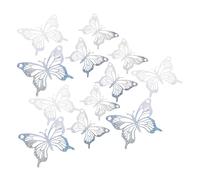 Cabilock 12pcs Reflective Mirror Butterfly Wall Stickers Removable Silver Hollow Butterfly Decor for Bedroom Nursery Wedding Birthday Party Versatile Romantic Wall Art